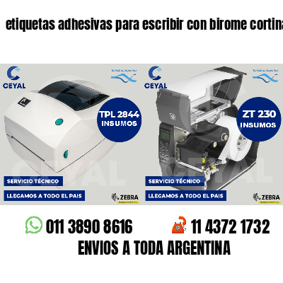 etiquetas adhesivas para escribir con birome cortinas
