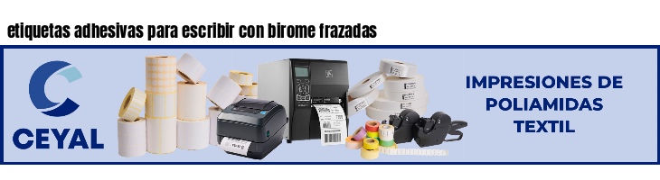 etiquetas adhesivas para escribir con birome frazadas