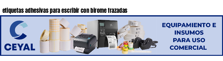 etiquetas adhesivas para escribir con birome frazadas
