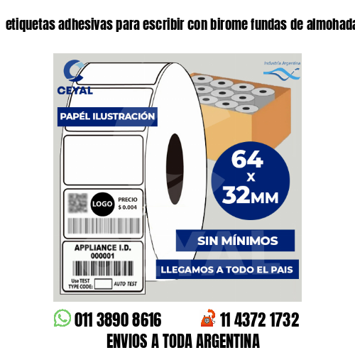 etiquetas adhesivas para escribir con birome fundas de almohadas