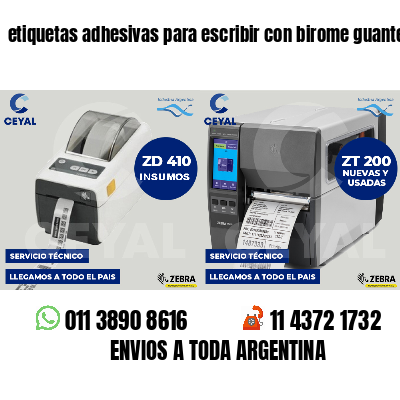 etiquetas adhesivas para escribir con birome guantes