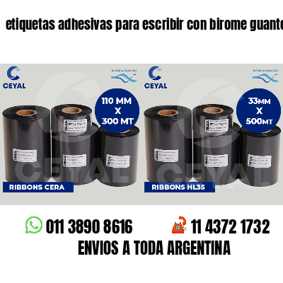 etiquetas adhesivas para escribir con birome guantes