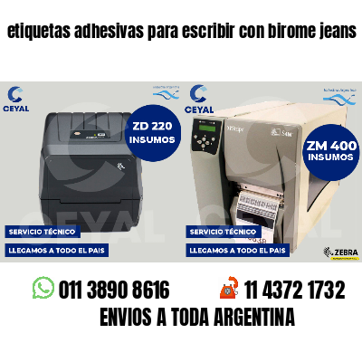 etiquetas adhesivas para escribir con birome jeans