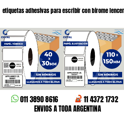 etiquetas adhesivas para escribir con birome lenceria