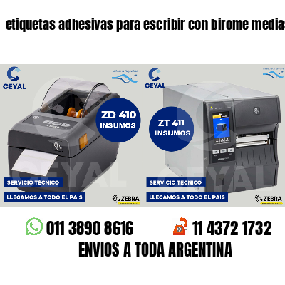 etiquetas adhesivas para escribir con birome medias