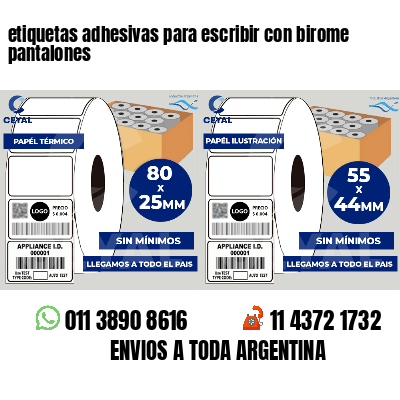 etiquetas adhesivas para escribir con birome pantalones