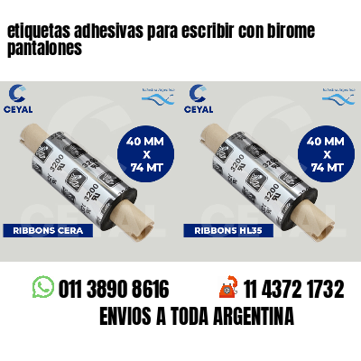 etiquetas adhesivas para escribir con birome pantalones