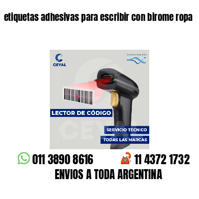 etiquetas adhesivas para escribir con birome ropa