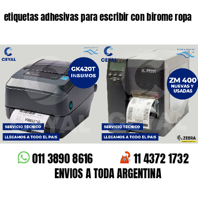 etiquetas adhesivas para escribir con birome ropa