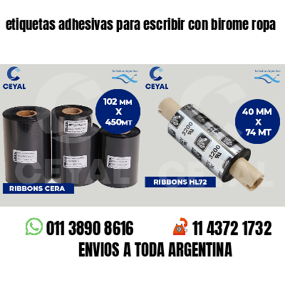 etiquetas adhesivas para escribir con birome ropa