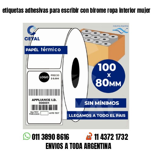 etiquetas adhesivas para escribir con birome ropa interior mujer