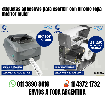 etiquetas adhesivas para escribir con birome ropa interior mujer