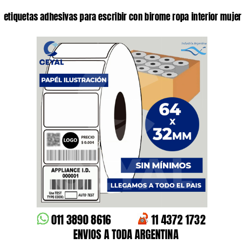 etiquetas adhesivas para escribir con birome ropa interior mujer