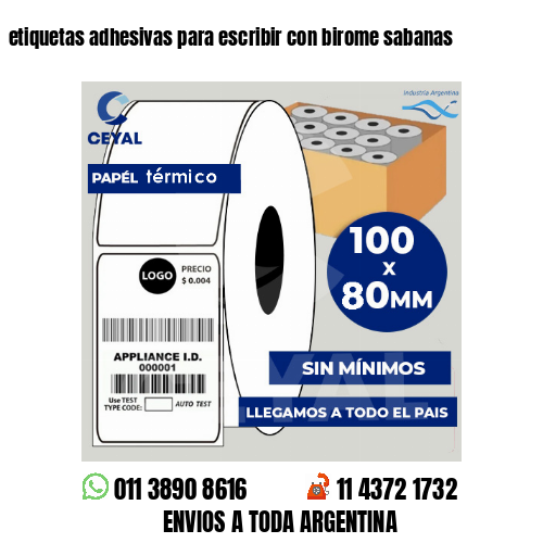 etiquetas adhesivas para escribir con birome sabanas