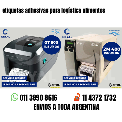 etiquetas adhesivas para logística alimentos