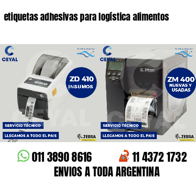 etiquetas adhesivas para logística alimentos