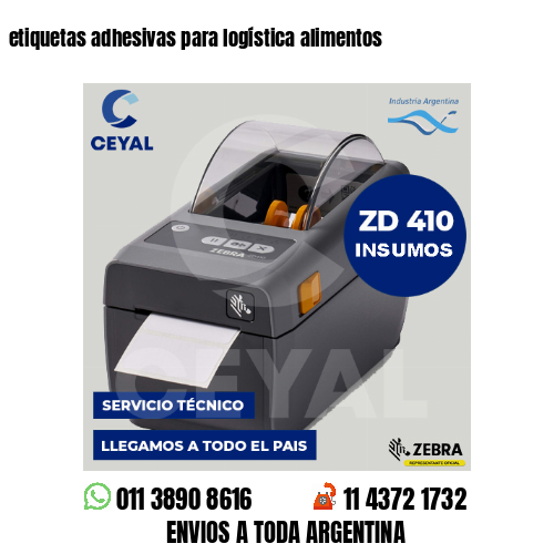 etiquetas adhesivas para logística alimentos
