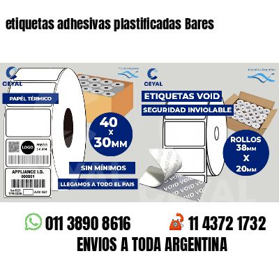 etiquetas adhesivas plastificadas Bares