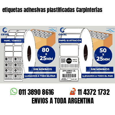 etiquetas adhesivas plastificadas Carpinterías