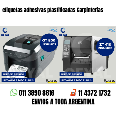 etiquetas adhesivas plastificadas Carpinterías