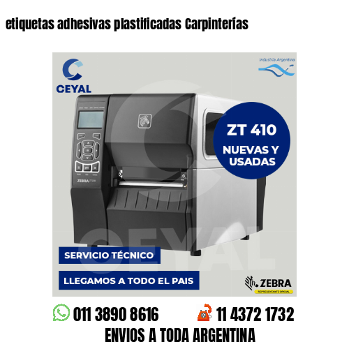 etiquetas adhesivas plastificadas Carpinterías