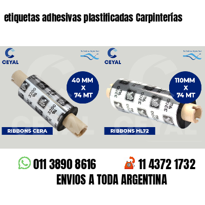 etiquetas adhesivas plastificadas Carpinterías