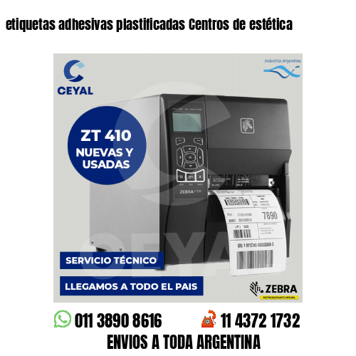 etiquetas adhesivas plastificadas Centros de estética
