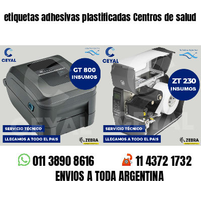 etiquetas adhesivas plastificadas Centros de salud