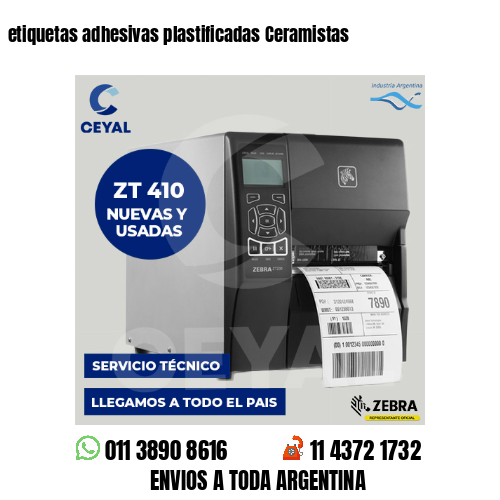 etiquetas adhesivas plastificadas Ceramistas