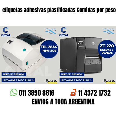 etiquetas adhesivas plastificadas Comidas por peso