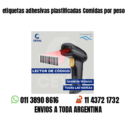 etiquetas adhesivas plastificadas Comidas por peso