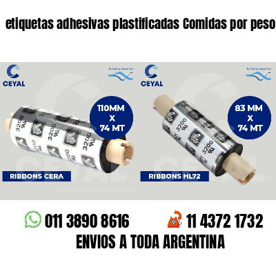 etiquetas adhesivas plastificadas Comidas por peso
