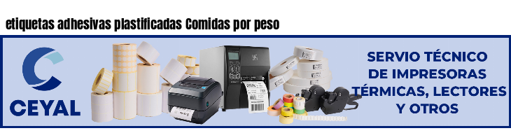 etiquetas adhesivas plastificadas Comidas por peso