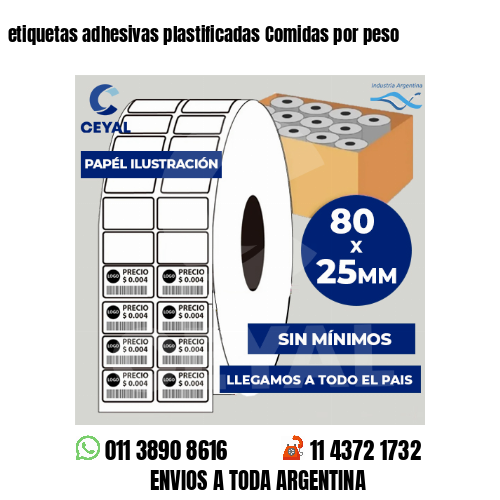 etiquetas adhesivas plastificadas Comidas por peso