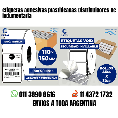 etiquetas adhesivas plastificadas Distribuidores de indumentaria