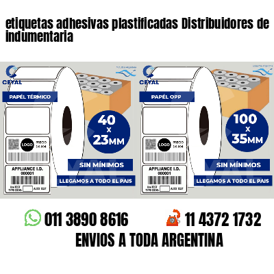 etiquetas adhesivas plastificadas Distribuidores de indumentaria