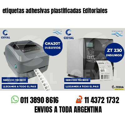 etiquetas adhesivas plastificadas Editoriales