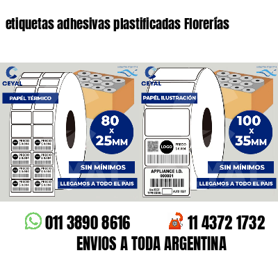 etiquetas adhesivas plastificadas Florerías