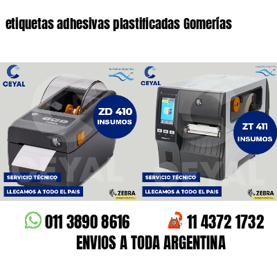 etiquetas adhesivas plastificadas Gomerías