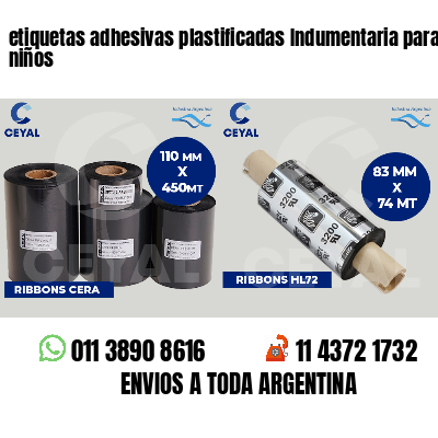etiquetas adhesivas plastificadas Indumentaria para niños