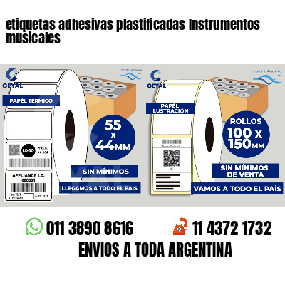 etiquetas adhesivas plastificadas Instrumentos musicales