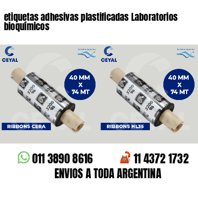etiquetas adhesivas plastificadas Laboratorios bioquímicos