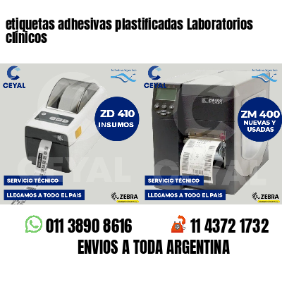 etiquetas adhesivas plastificadas Laboratorios clínicos