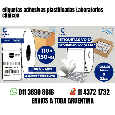 etiquetas adhesivas plastificadas Laboratorios clínicos