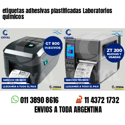 etiquetas adhesivas plastificadas Laboratorios químicos