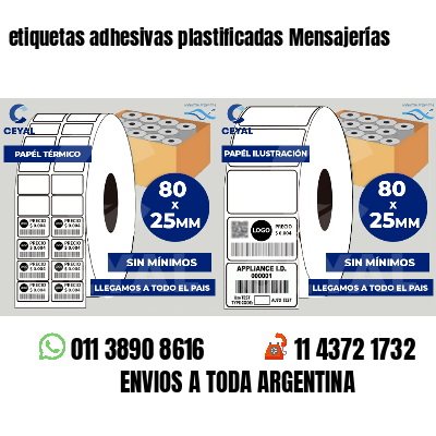 etiquetas adhesivas plastificadas Mensajerías