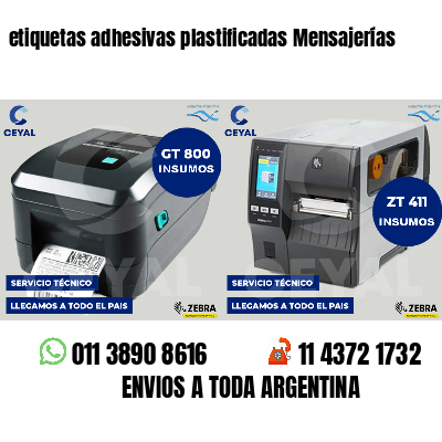 etiquetas adhesivas plastificadas Mensajerías