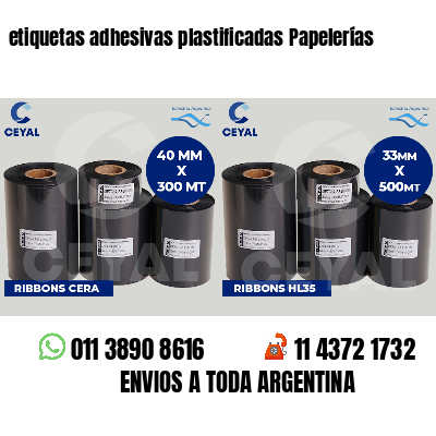 etiquetas adhesivas plastificadas Papelerías