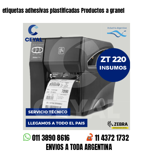 etiquetas adhesivas plastificadas Productos a granel