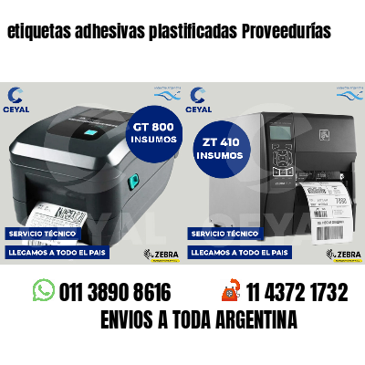 etiquetas adhesivas plastificadas Proveedurías